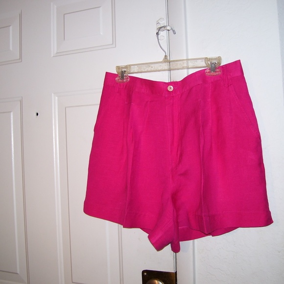 Essentials Style Pink Shorts Linen Blend Size 14P - Picture 5 of 8
